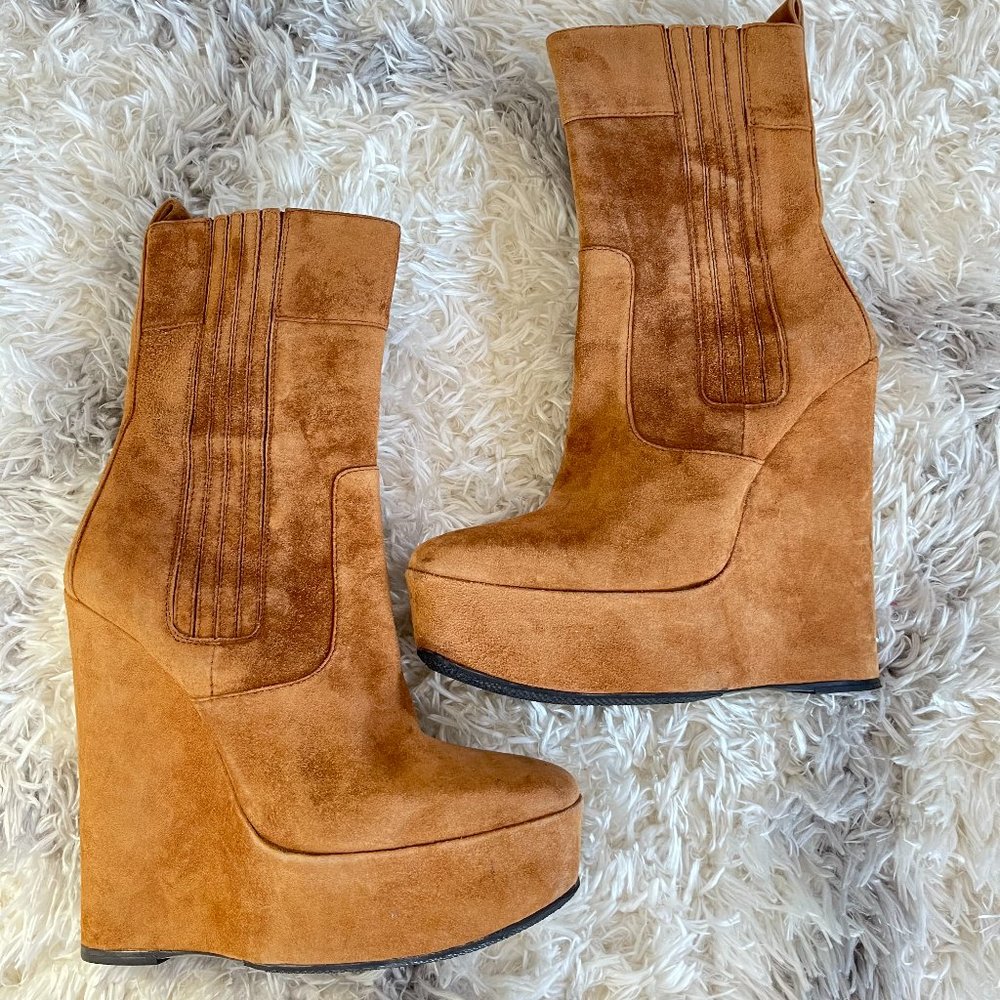 BALENCIAGA lether suede high heel boots